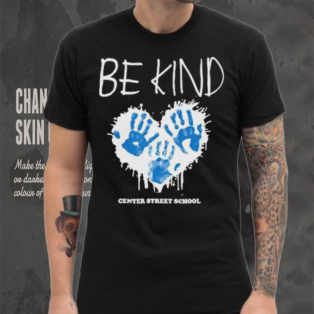 Athlete logos be kind center street school T shirt Athlete logos be kind center street school T shirt