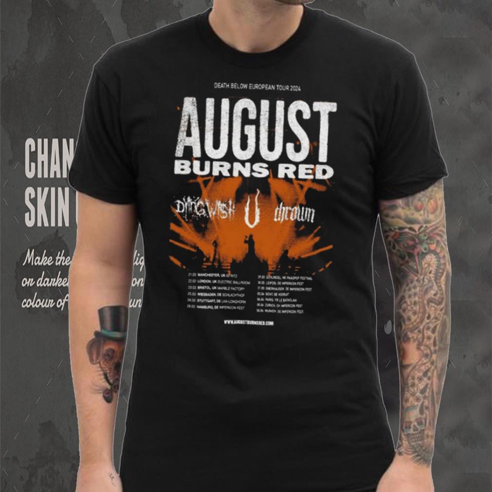 August Burns Red Death Below Europe 2024 Tour Poster shirt August Burns Red Death Below Europe 2024 Tour Poster shirt