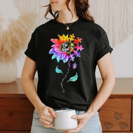 Autism Awareness Sunflower Be Kind Puzzle Mom Support K Shirt