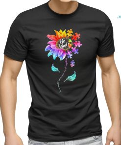 Autism Awareness Sunflower Be Kind Puzzle Mom Support K Shirt