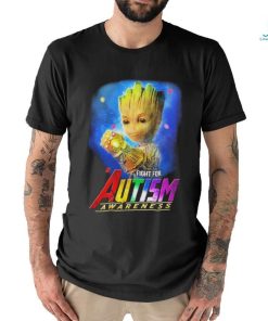 Baby Groot Fight for autism Awareness 2024 Shirt