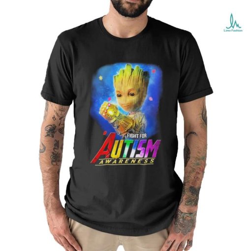 Baby Groot Fight for autism Awareness 2024 Shirt