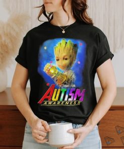 Baby Groot Fight for autism Awareness 2024 Shirt