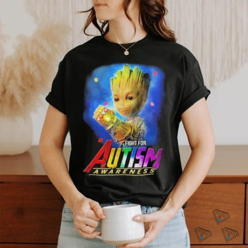 Baby Groot Fight for autism Awareness 2024 Shirt