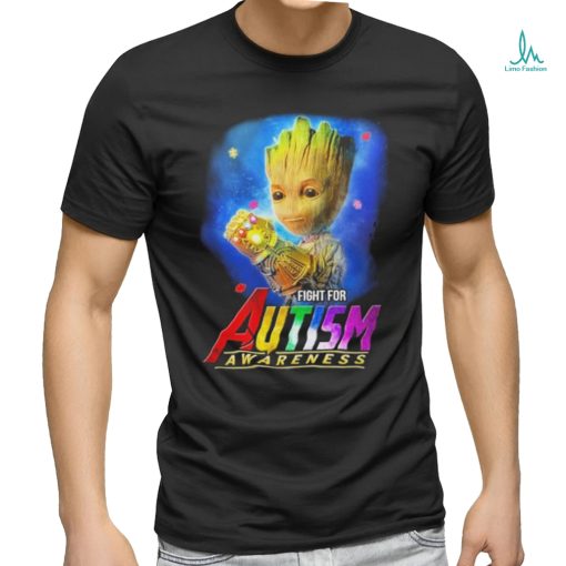 Baby Groot Fight for autism Awareness 2024 Shirt