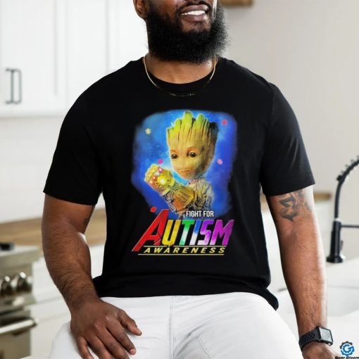 Baby Groot Fight for autism Awareness 2024 Shirt