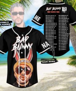 Bad Bunny Most Wanted Tour Custom Baseball Jersey