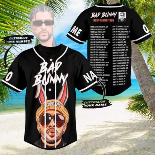 Bad Bunny Most Wanted Tour Custom Baseball Jersey