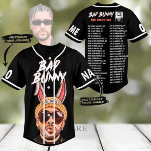Bad Bunny Most Wanted Tour Custom Baseball Jersey