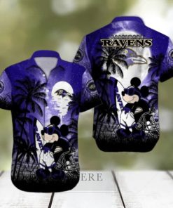 Baltimore Ravens Mickey Mouse Street Style All Over Print Hawaiian Shirt