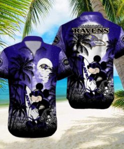 Baltimore Ravens Mickey Mouse Street Style All Over Print Hawaiian Shirt