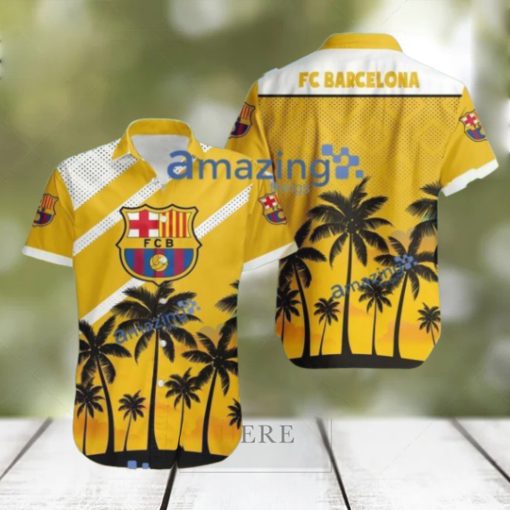 Barcelona FC Logo Button Down Hawaiian Shirt Hip Summer Trend