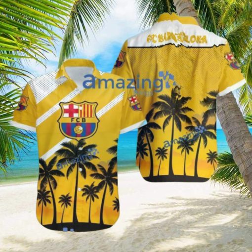 Barcelona FC Logo Button Down Hawaiian Shirt Hip Summer Trend