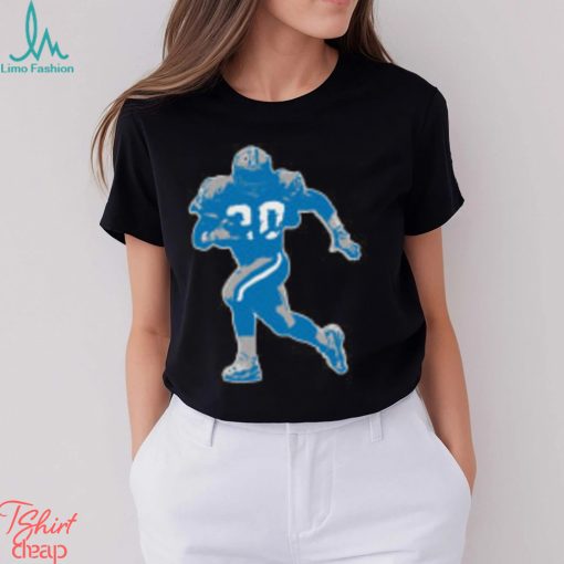 Barry Sanders silhouette art T Shirt