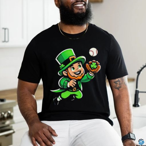 Baseball Leprechauns Catcher Saint PaddyS Shamrock Irish Cool Shirt