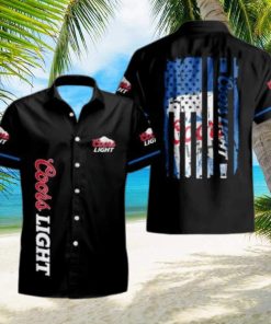 Basic Coors Light Hawaiian Shirt US Flag In The Dark