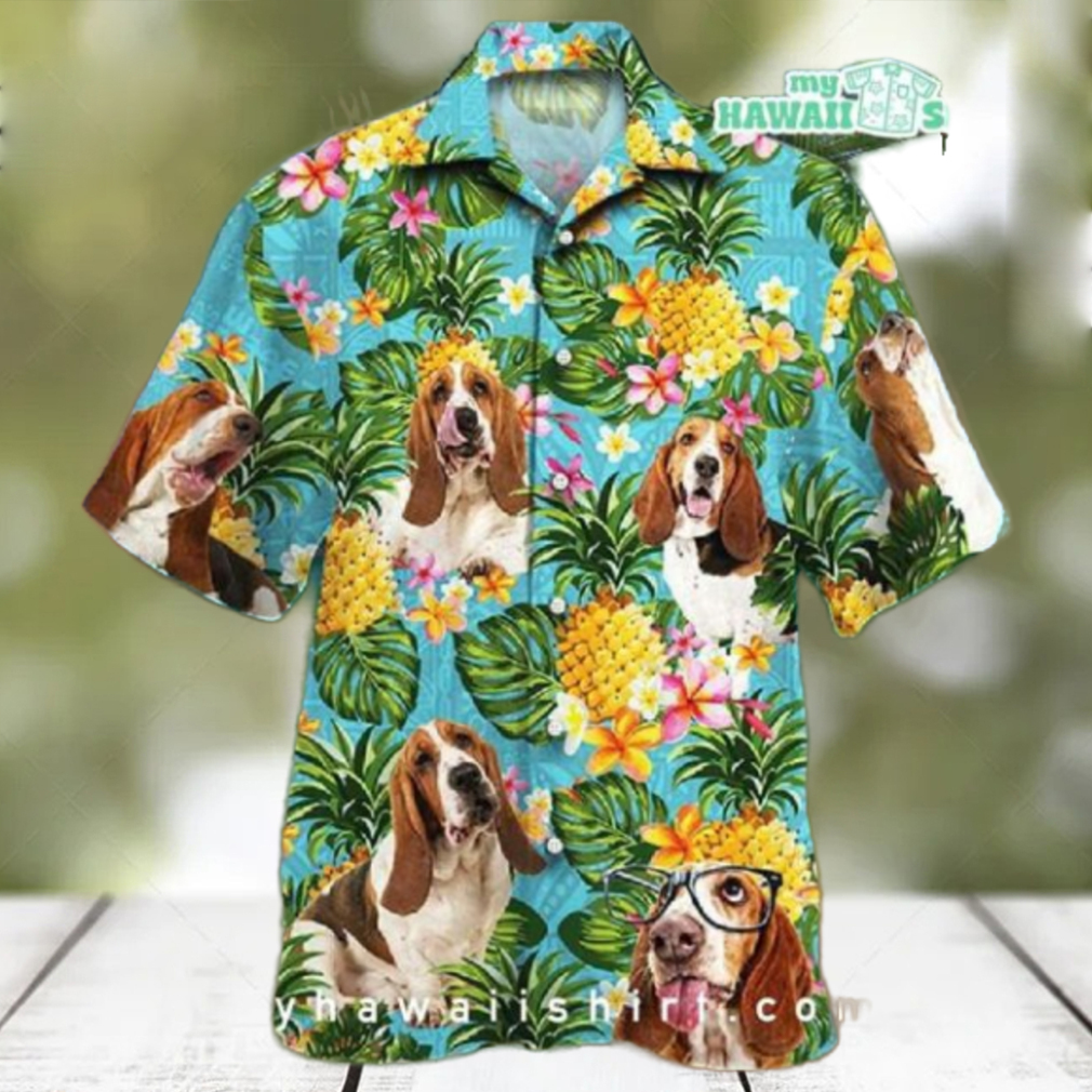 Basset Hound Dog Pineapple Hawaiian Shirt Basset Hound Dog Pineapple Hawaiian Shirt