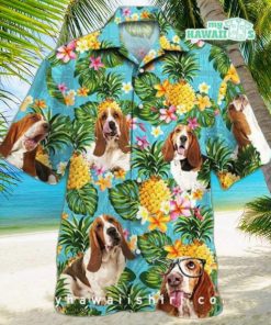 Basset Hound Dog Pineapple Hawaiian Shirt