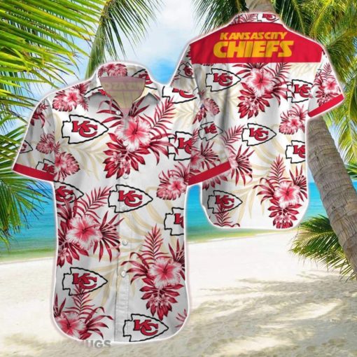 Beach Shirt Kansas City Chiefs Tropical 3D Hawaiian Shirt Big Fans Gift