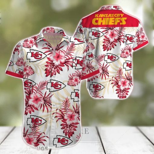 Beach Shirt Kansas City Chiefs Tropical 3D Hawaiian Shirt Big Fans Gift