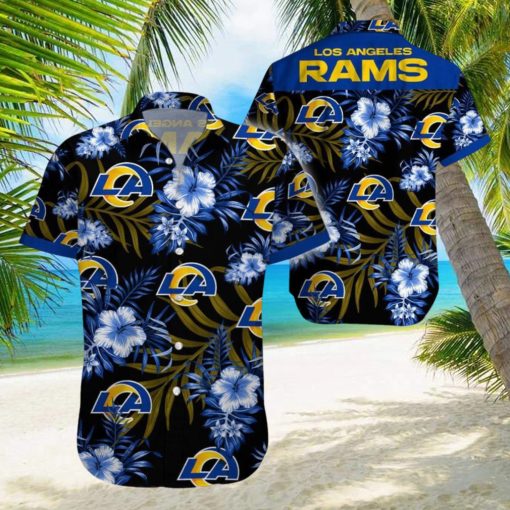 Beach Shirt Los Angeles Rams Tropical 3D Hawaiian Shirt Big Fans Gift