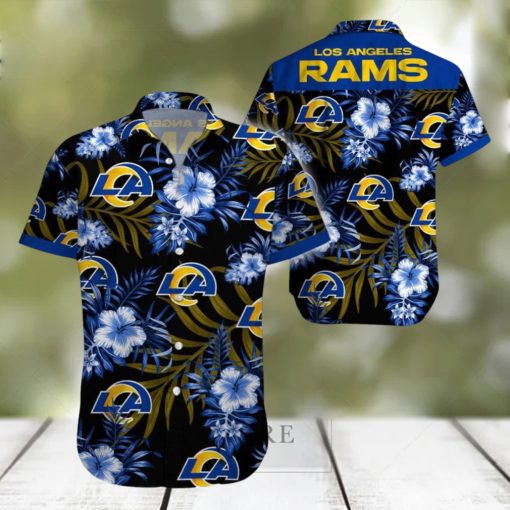 Beach Shirt Los Angeles Rams Tropical 3D Hawaiian Shirt Big Fans Gift