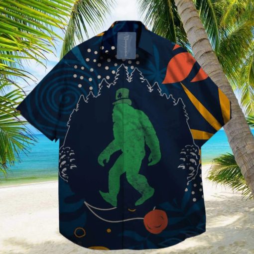 Bigfoot Sasquatc on St. Patrick day Hawaiian Shirt