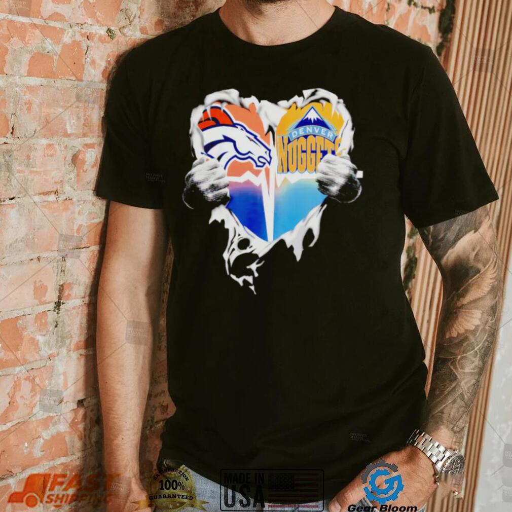 Blood Inside Heart Denver Broncos and Denver Nuggets shirt Blood Inside Heart Denver Broncos and Denver Nuggets shirt