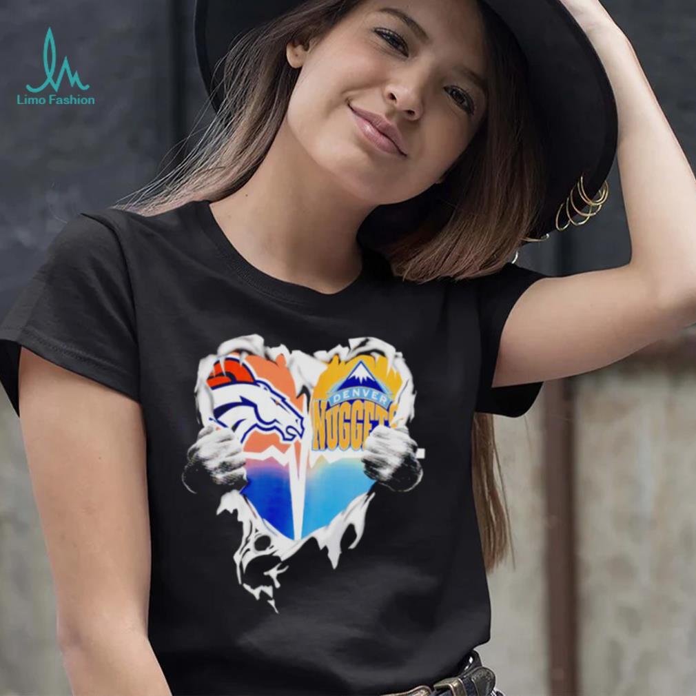 Blood Inside Heart Denver Broncos and Denver Nuggets shirt Blood Inside Heart Denver Broncos and Denver Nuggets shirt