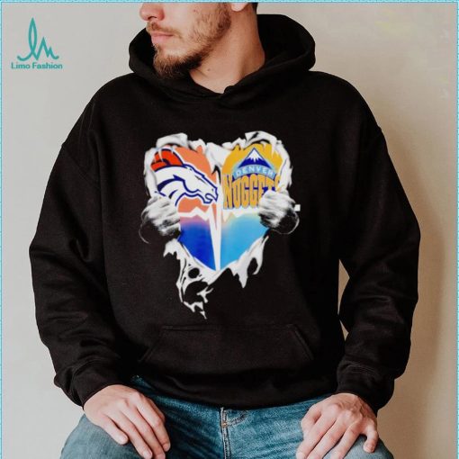 Blood Inside Heart Denver Broncos and Denver Nuggets shirt