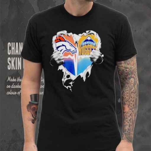 Blood Inside Heart Denver Broncos and Denver Nuggets shirt