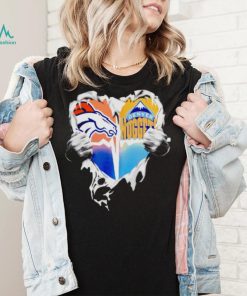 Blood Inside Heart Denver Broncos and Denver Nuggets shirt