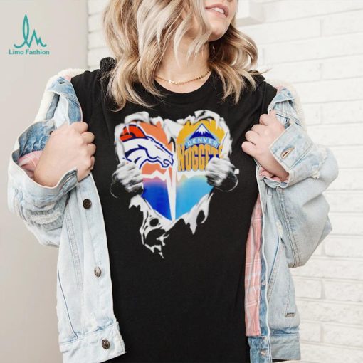 Blood Inside Heart Denver Broncos and Denver Nuggets shirt