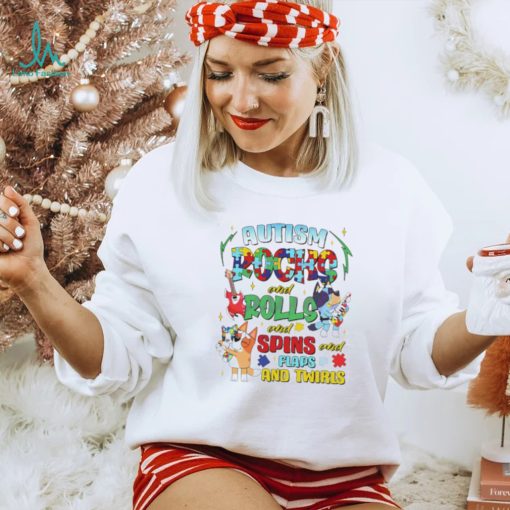 Bluey Bingo Autism Rocks and Rolls shirt