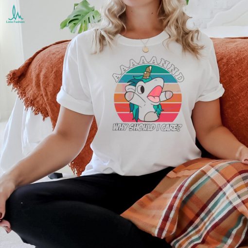 Bluey unicorn why should I care vintage shirt