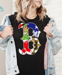 Boston city Boston Celtics New England Patriots Boston Red Sox Boston Bruins compound logo shirt
