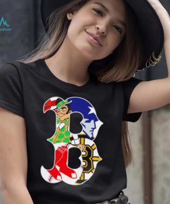 Boston city Boston Celtics New England Patriots Boston Red Sox Boston Bruins compound logo shirt