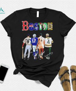 Boston city Boston Red Sox New England Patriots Boston Celtics Boston Bruins famous player signatures shirt