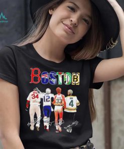 Boston city Boston Red Sox New England Patriots Boston Celtics Boston Bruins famous players signatures shirt