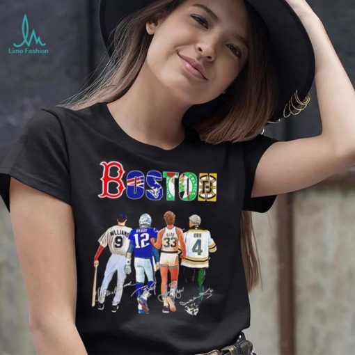 Boston city Boston Red Sox New England Patriots Boston Celtics Boston Bruins legends famous players signatures shirt