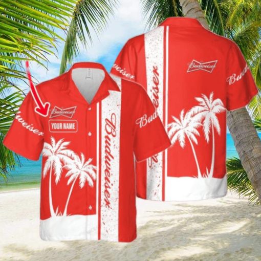 Budweiser Custom Name All Over Printed 3D Hawaiian Shirt