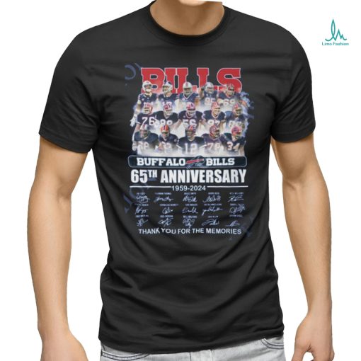 Buffalo Bills 65th Anniversary 1959 2024 Memories Thank you t shirt