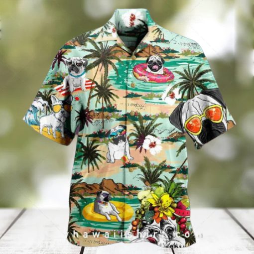 Bulldog Dog Loves Beach Loves Hawaii Shirt