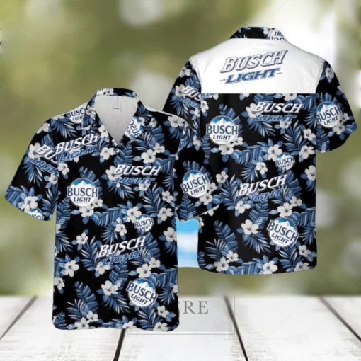 Busch Light Hawaiian Shirt Blue Floral Gift For Summer Holiday