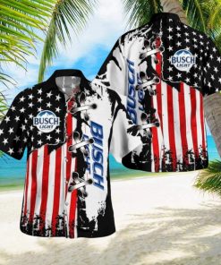 Busch Light Hawaiian Shirt Special American Flag