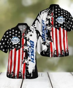 Busch Light Hawaiian Shirt Special American Flag