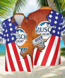 Busch Light Hawaiian Shirt US Flag Beer Lover Gift