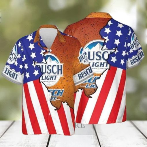 Busch Light Hawaiian Shirt US Flag Beer Lover Gift