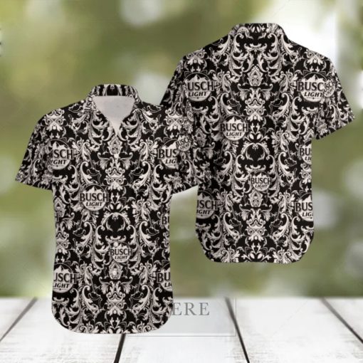 Busch Light Hawaiian Shirt Unique Renaissance Pattern Dark Theme