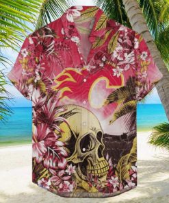 Calgary Flames NHL Hawaiian Shirt Tropical Skull Design For Men Women